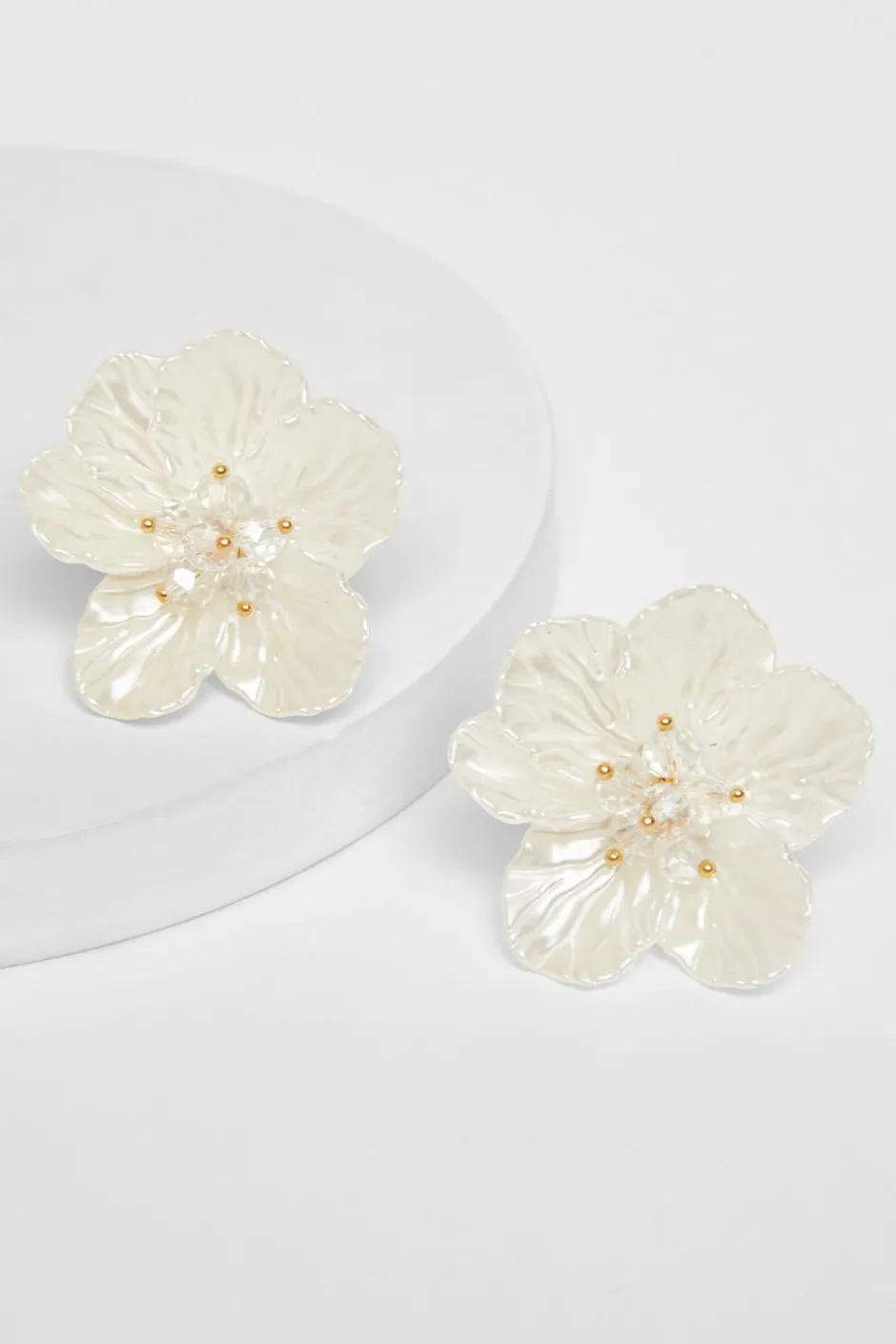 Quiz White Floral Stud Earrings Ivory Best