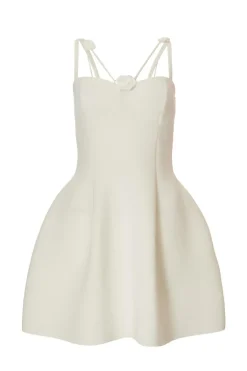 Quiz Floral Trim Mini Dress White New