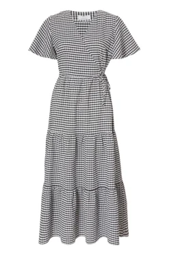 Quiz White Gingham Midaxi Dress
