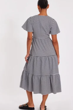 Quiz White Gingham Midaxi Dress