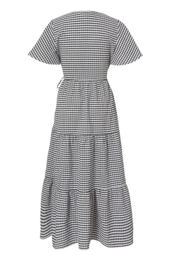 Quiz White Gingham Midaxi Dress