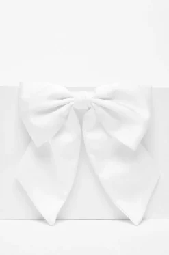 Quiz White Large Satin Hair Bow