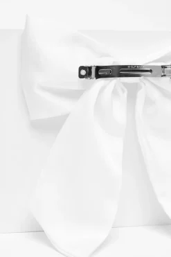 Quiz White Large Satin Hair Bow
