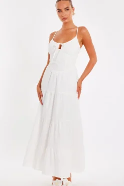 Quiz White Linen Corset Maxi Dress Best