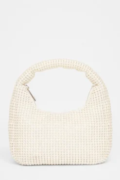 Quiz Mini Pearl Pouch Bag White
