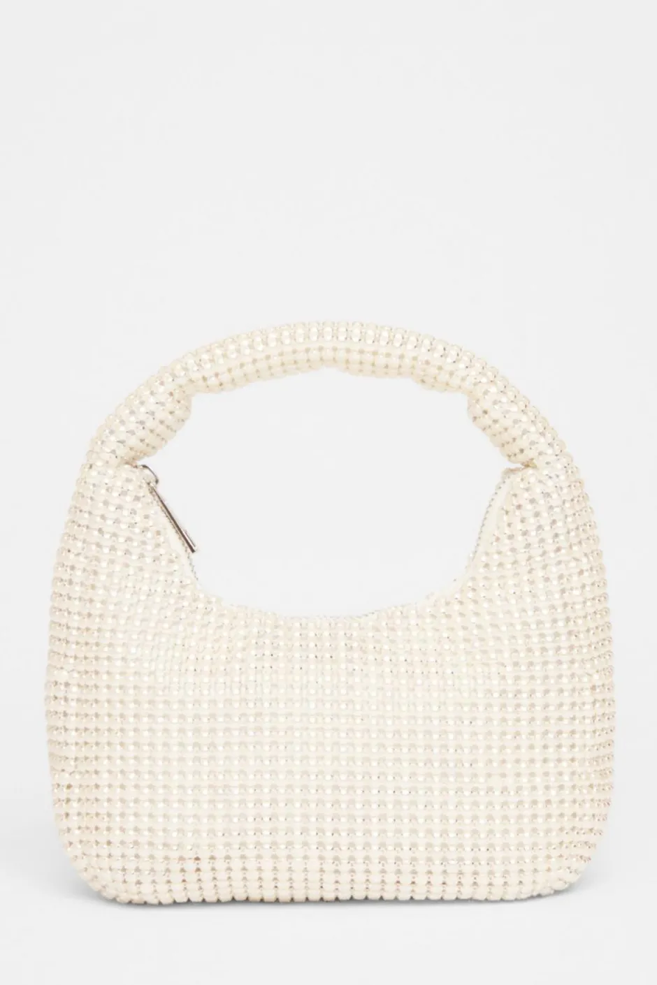 Quiz Mini Pearl Pouch Bag White