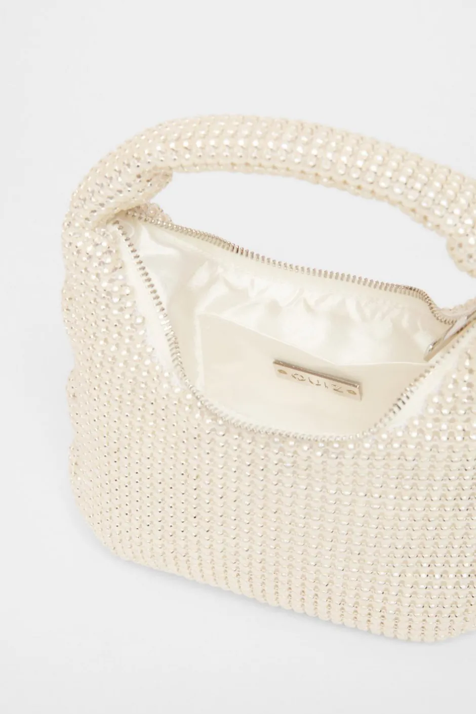 Quiz Mini Pearl Pouch Bag White