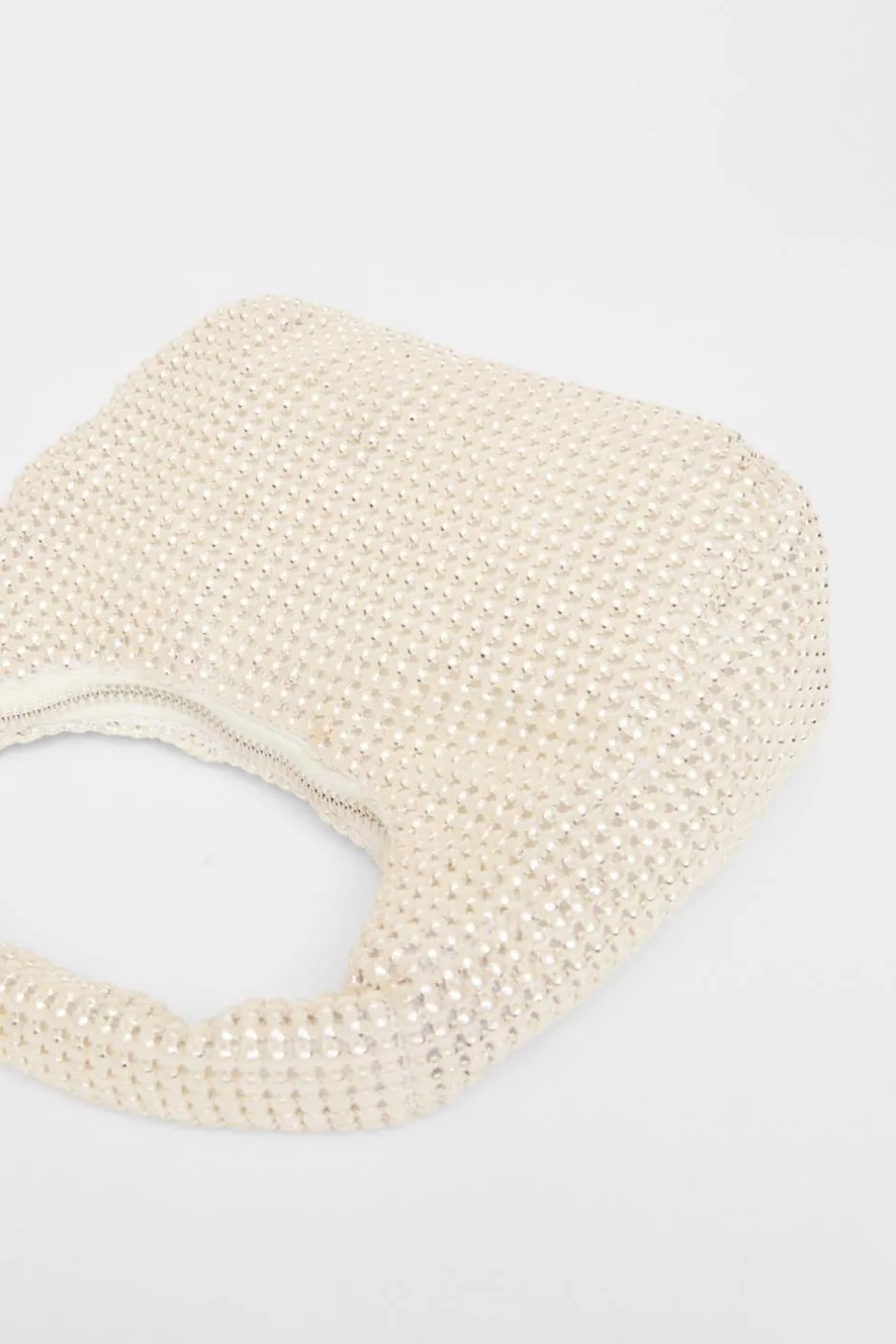 Quiz Mini Pearl Pouch Bag White
