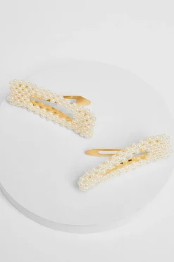 Quiz White Pearl Clip Multipack Sale