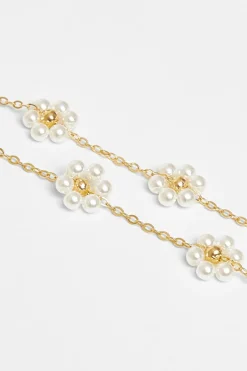 Quiz White Pearl Daisy Necklace Sale