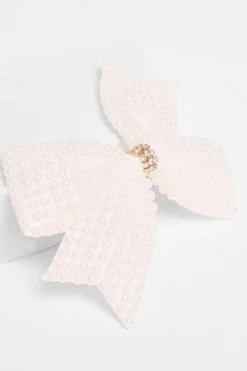Quiz White Pearl Hair Bow