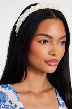 Quiz White Pearl Headband Online