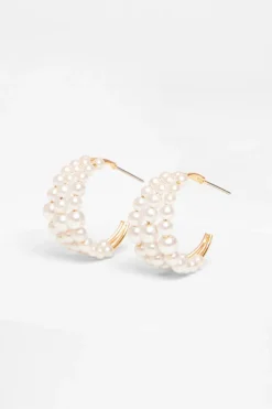 Quiz White Pearl Hoop Earrings Discount