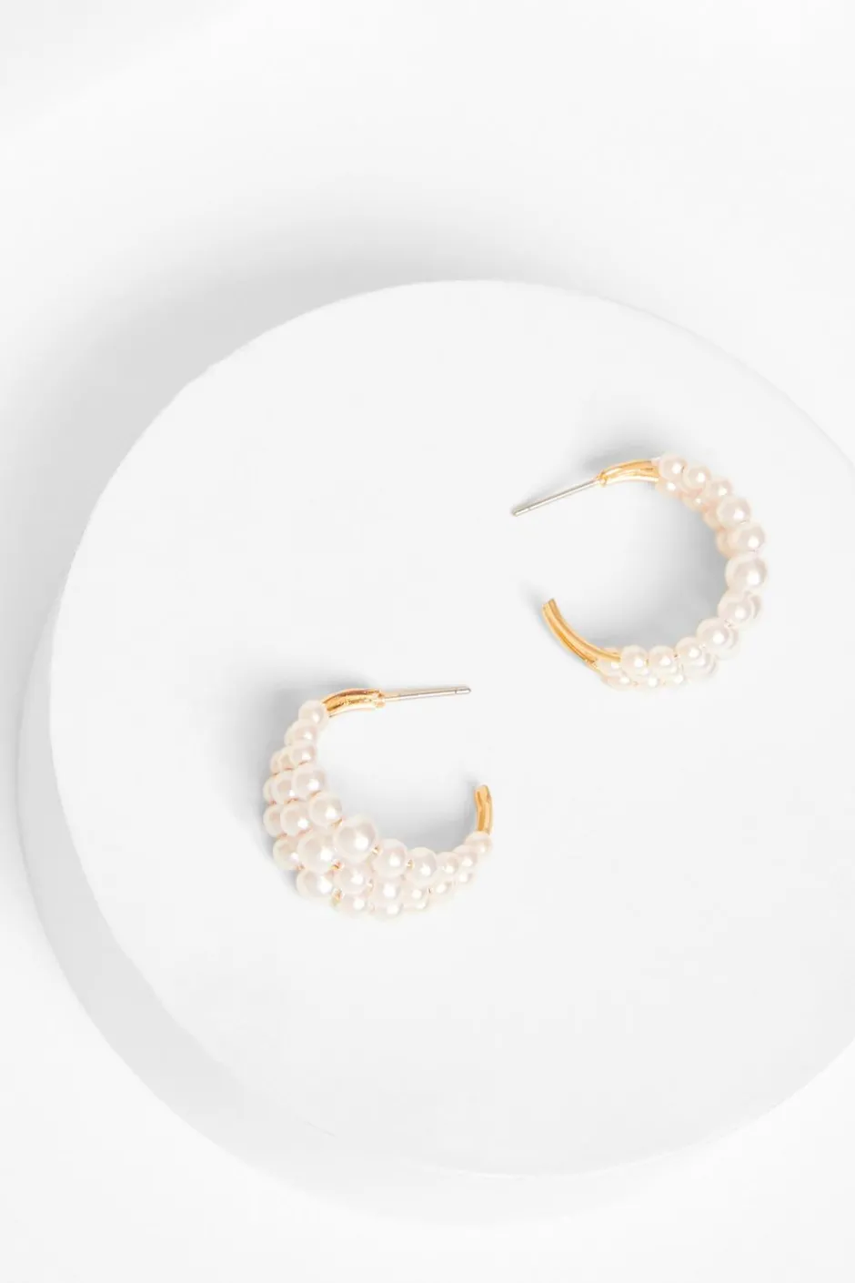 Quiz White Pearl Hoop Earrings Discount