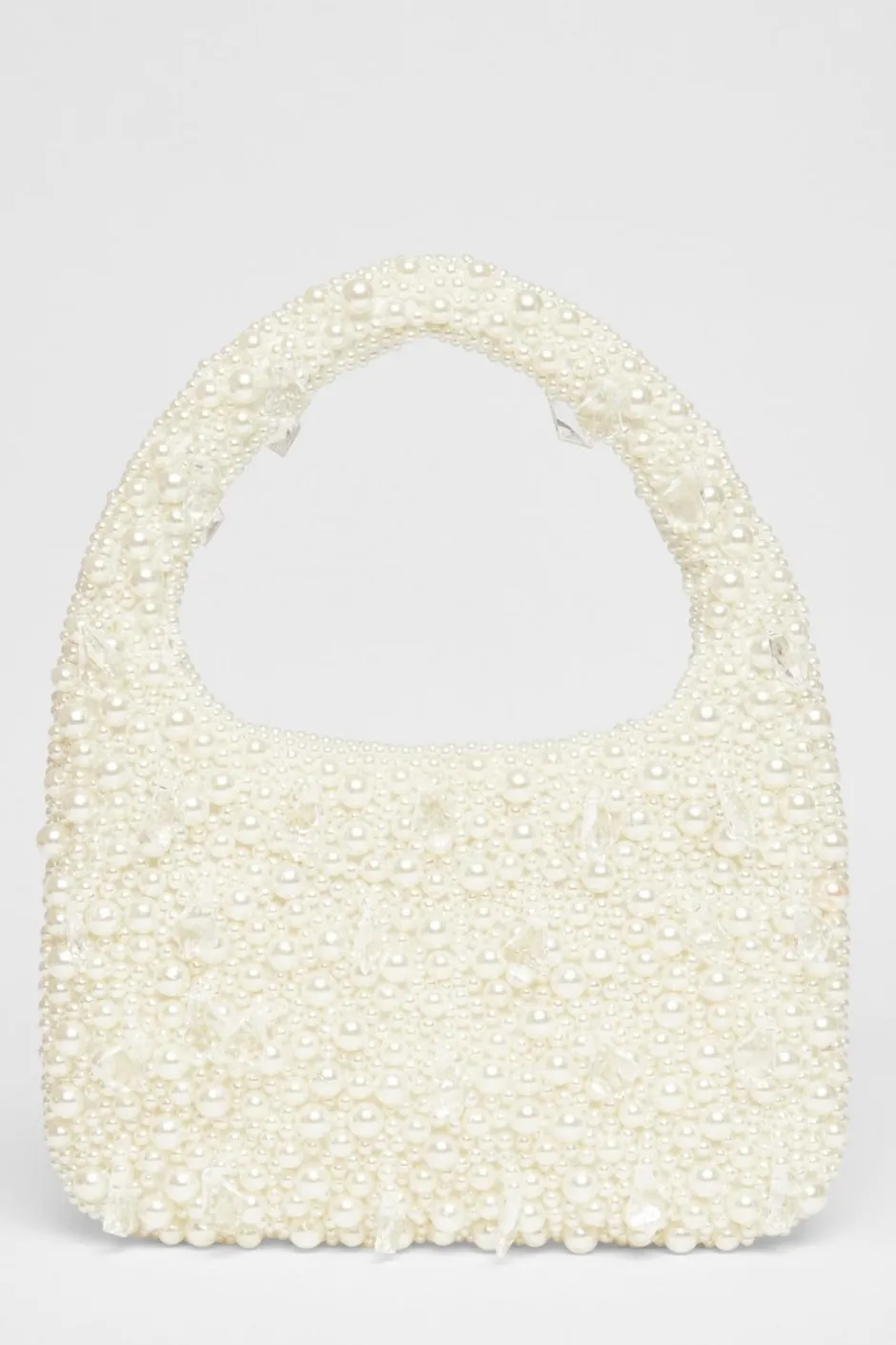 Quiz White Pearl Top Handle Bag Discount