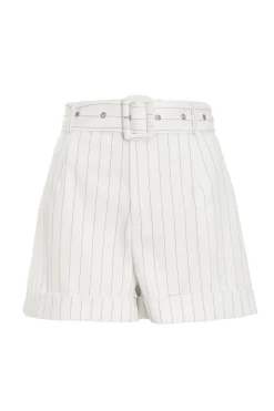 Quiz White Pinstripe Tailored Shorts