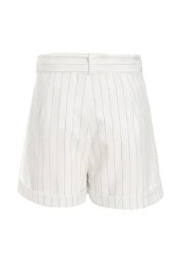 Quiz White Pinstripe Tailored Shorts
