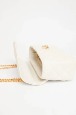 Quiz White Quilted Cross Body Bag Sale