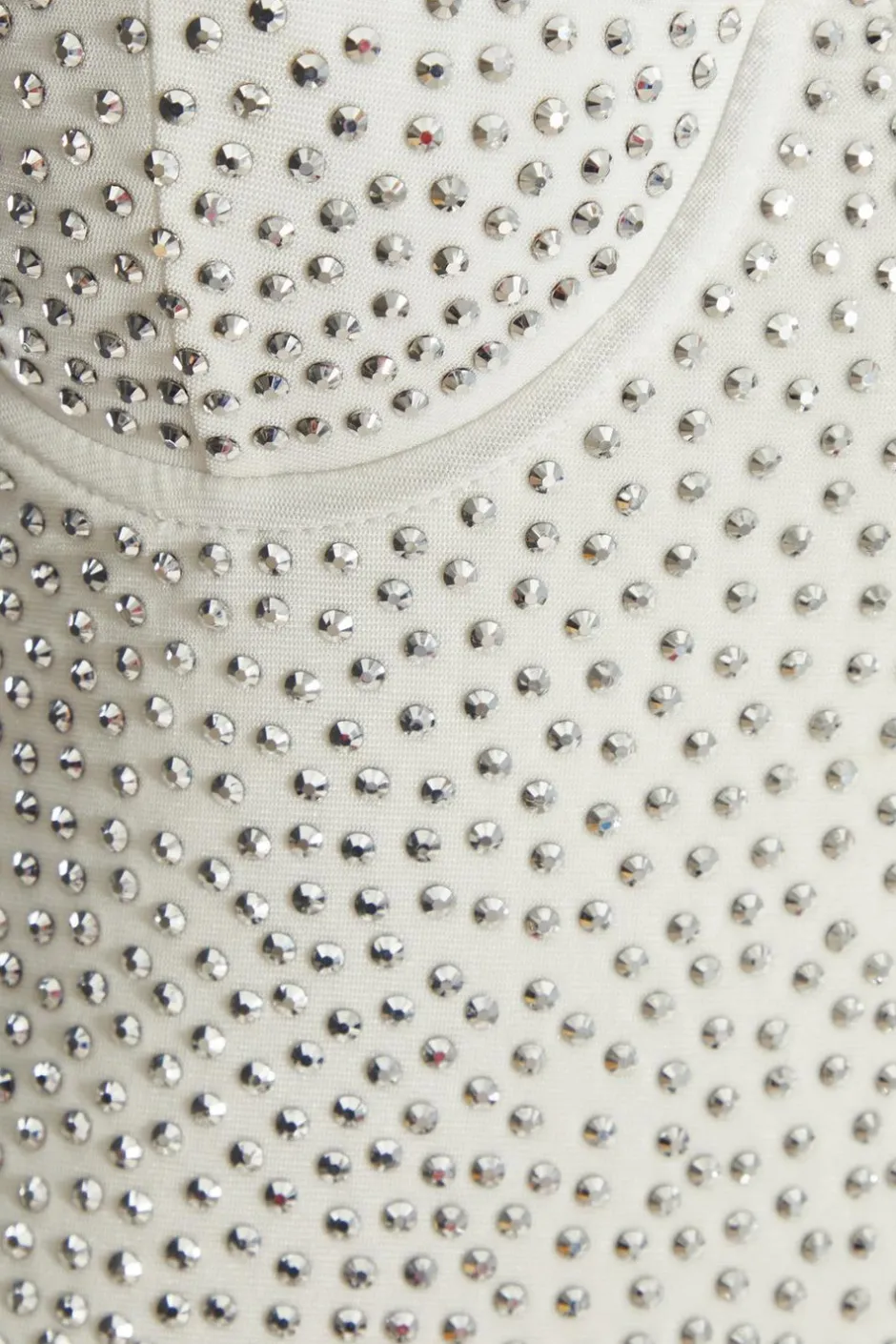 Quiz Rhinestone Bodycon Midi Dress White New