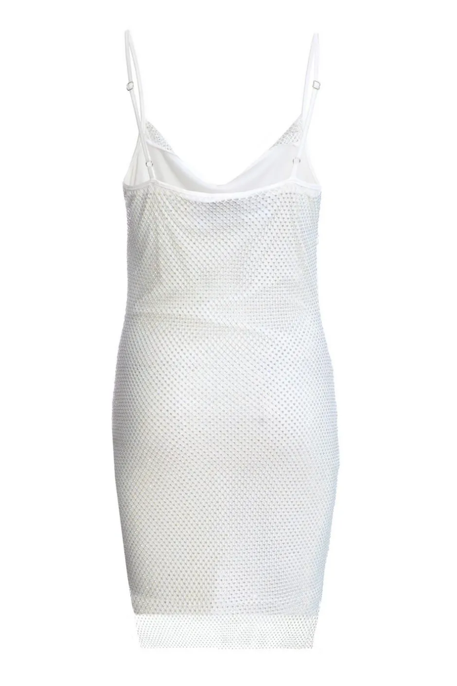 Quiz White Rhinestone Cowl Neck Dress New