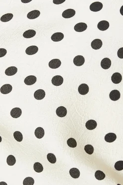 Quiz White Ruched Polka Dot Top Sale