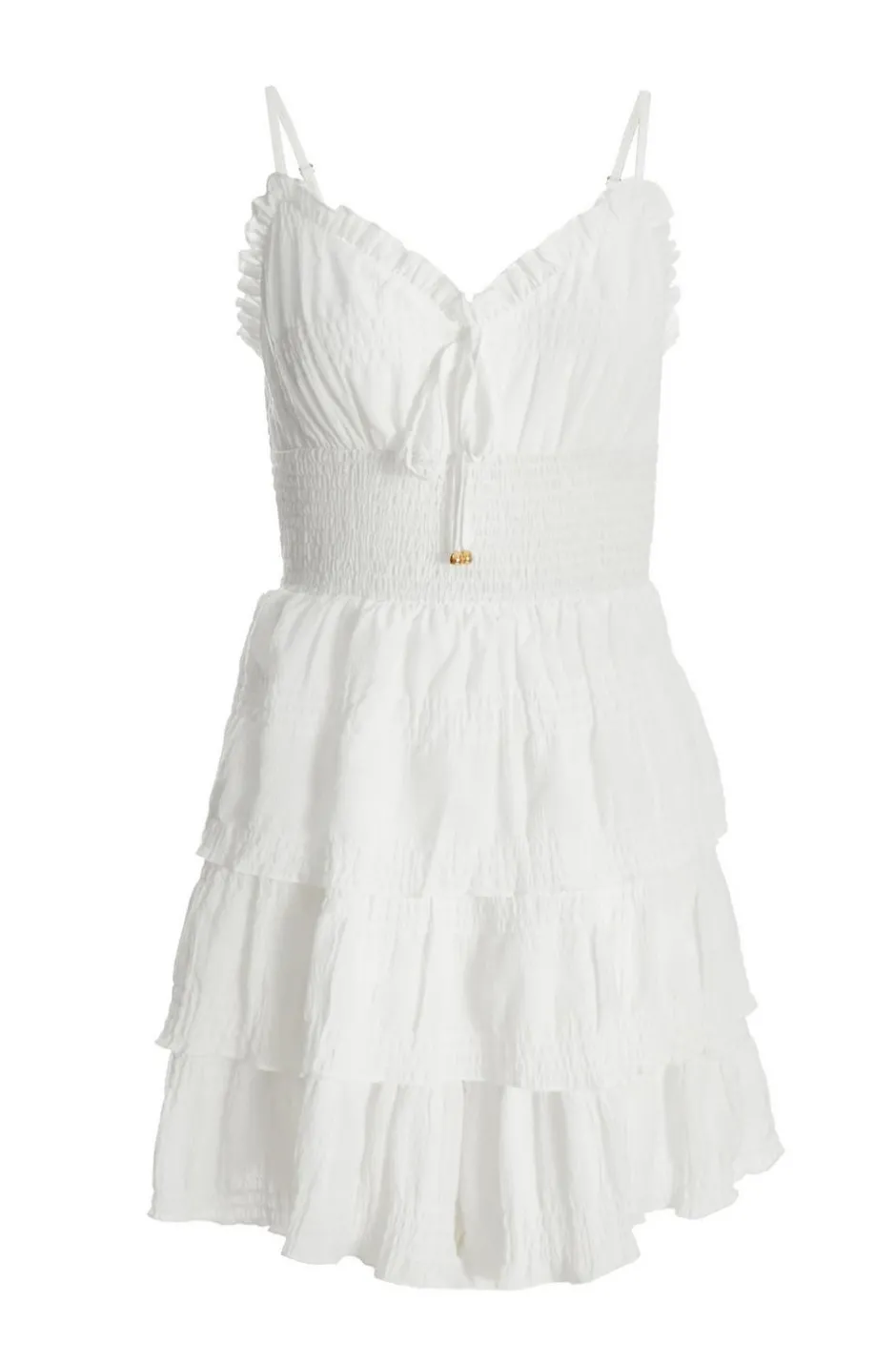 Quiz Ruffle Tiered Playsuit White New