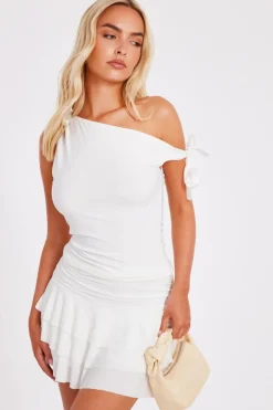 Quiz Ruffle Tiered Skort White