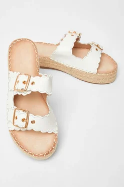 Quiz Scallop Flatform Sandals White Best