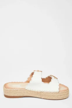 Quiz Scallop Flatform Sandals White Best