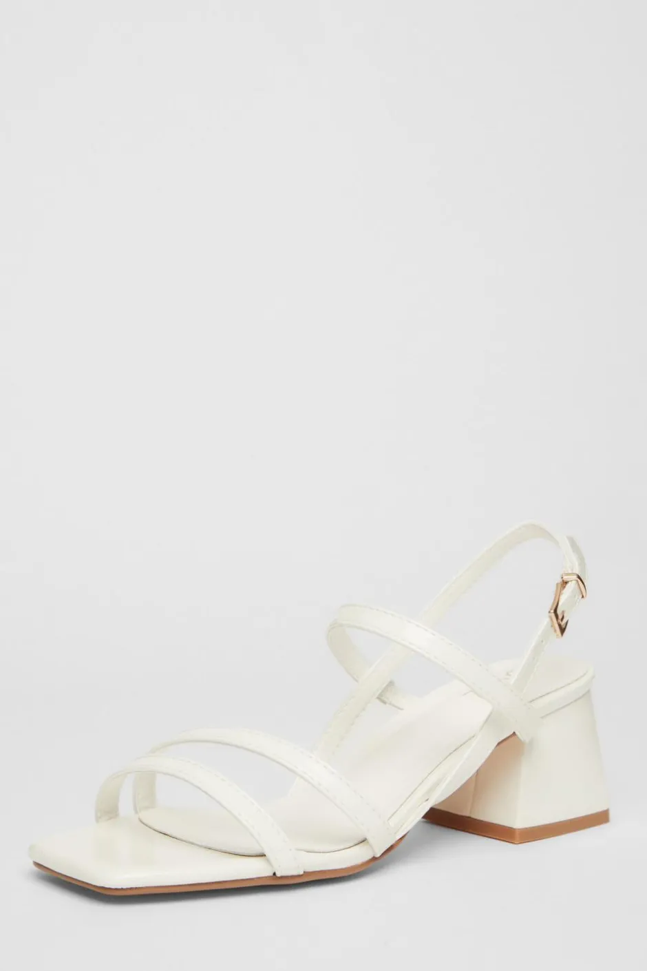 Quiz Sling Back Heeled Sandal White Discount