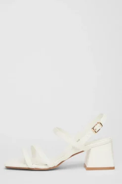 Quiz Sling Back Heeled Sandal White Discount