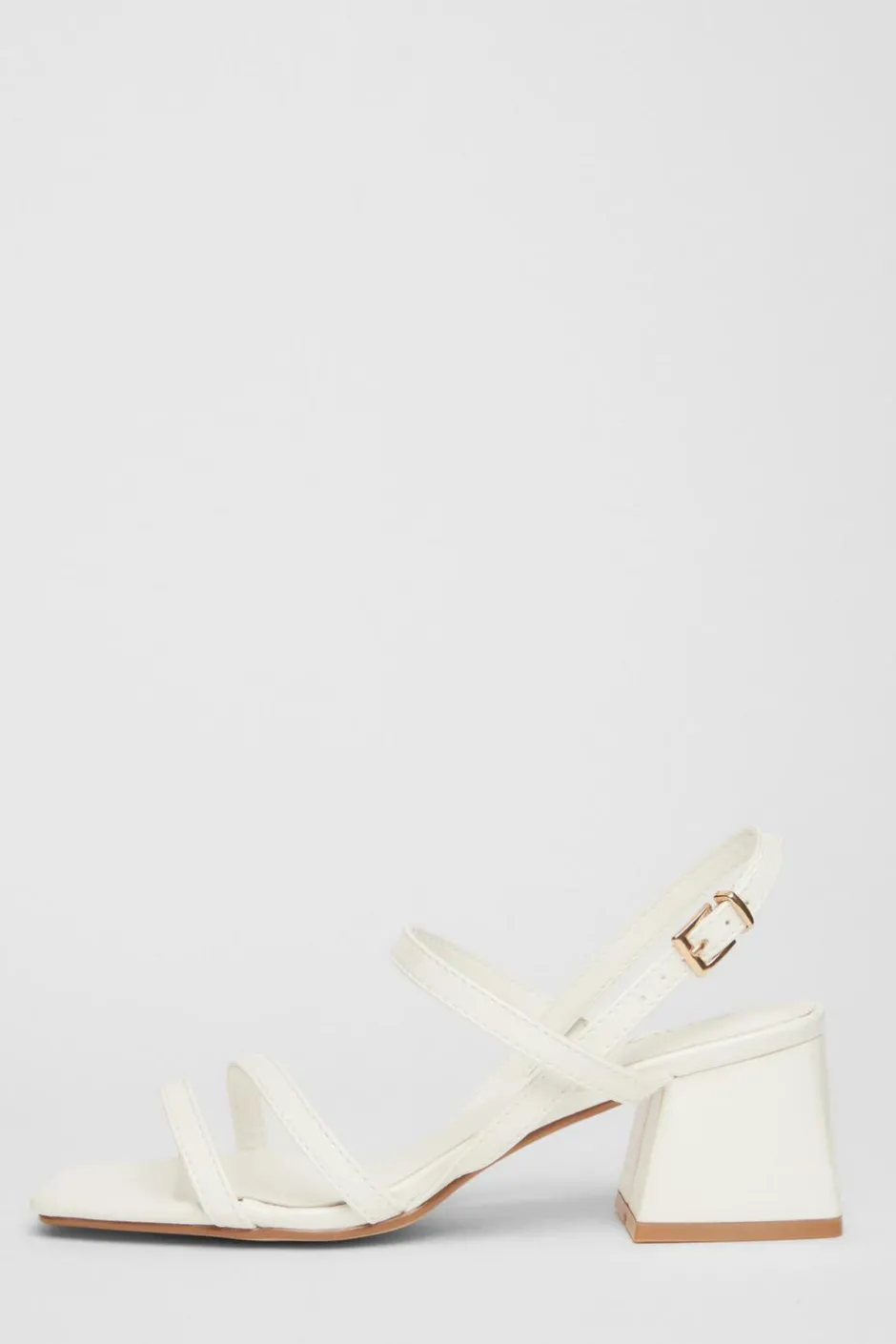 Quiz Sling Back Heeled Sandal White Discount