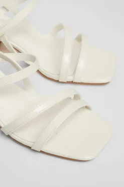 Quiz Sling Back Heeled Sandal White Discount