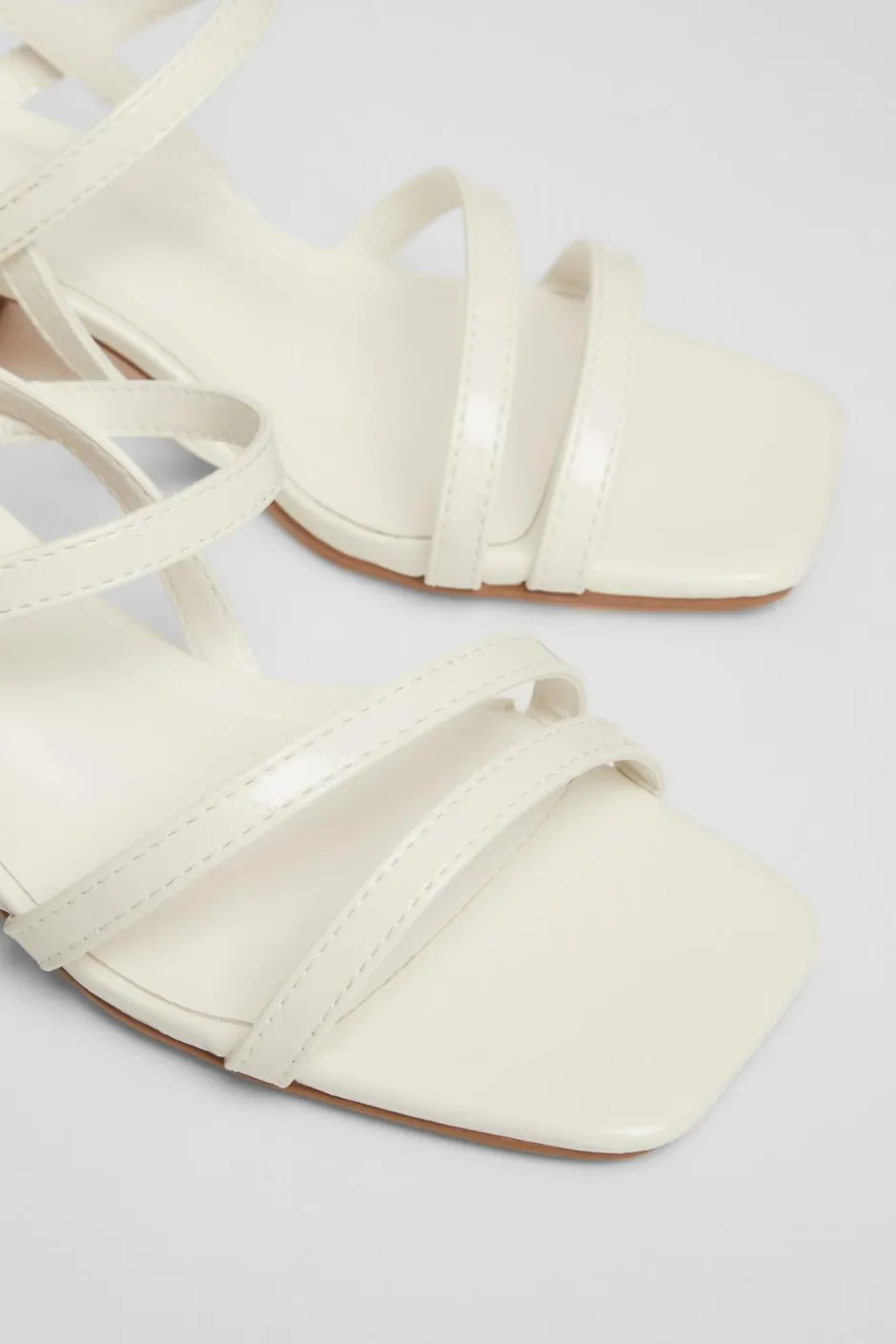 Quiz Sling Back Heeled Sandal White Discount