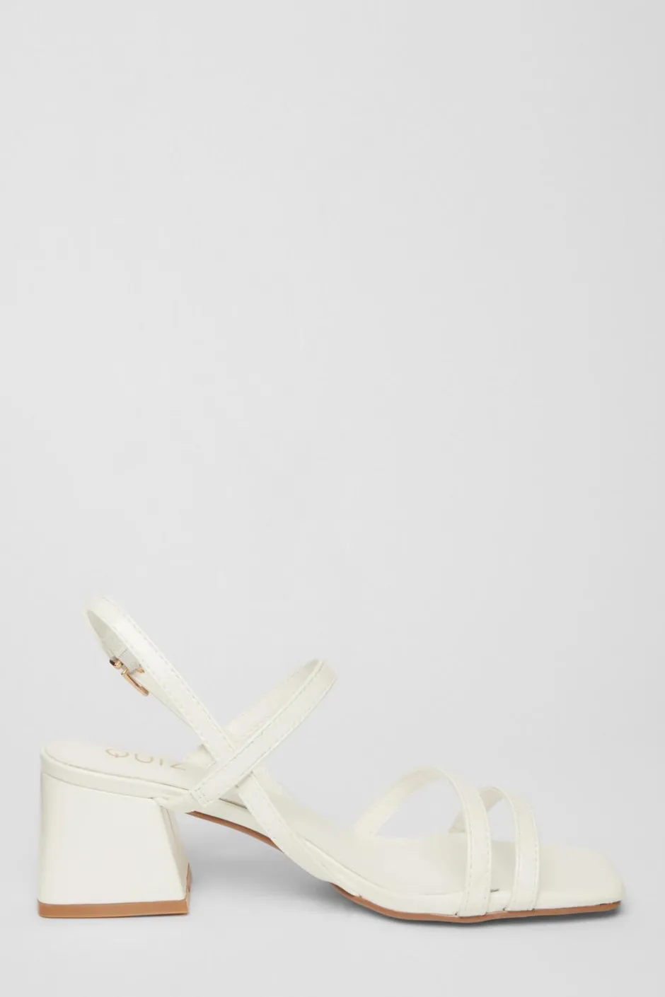 Quiz Sling Back Heeled Sandal White Discount