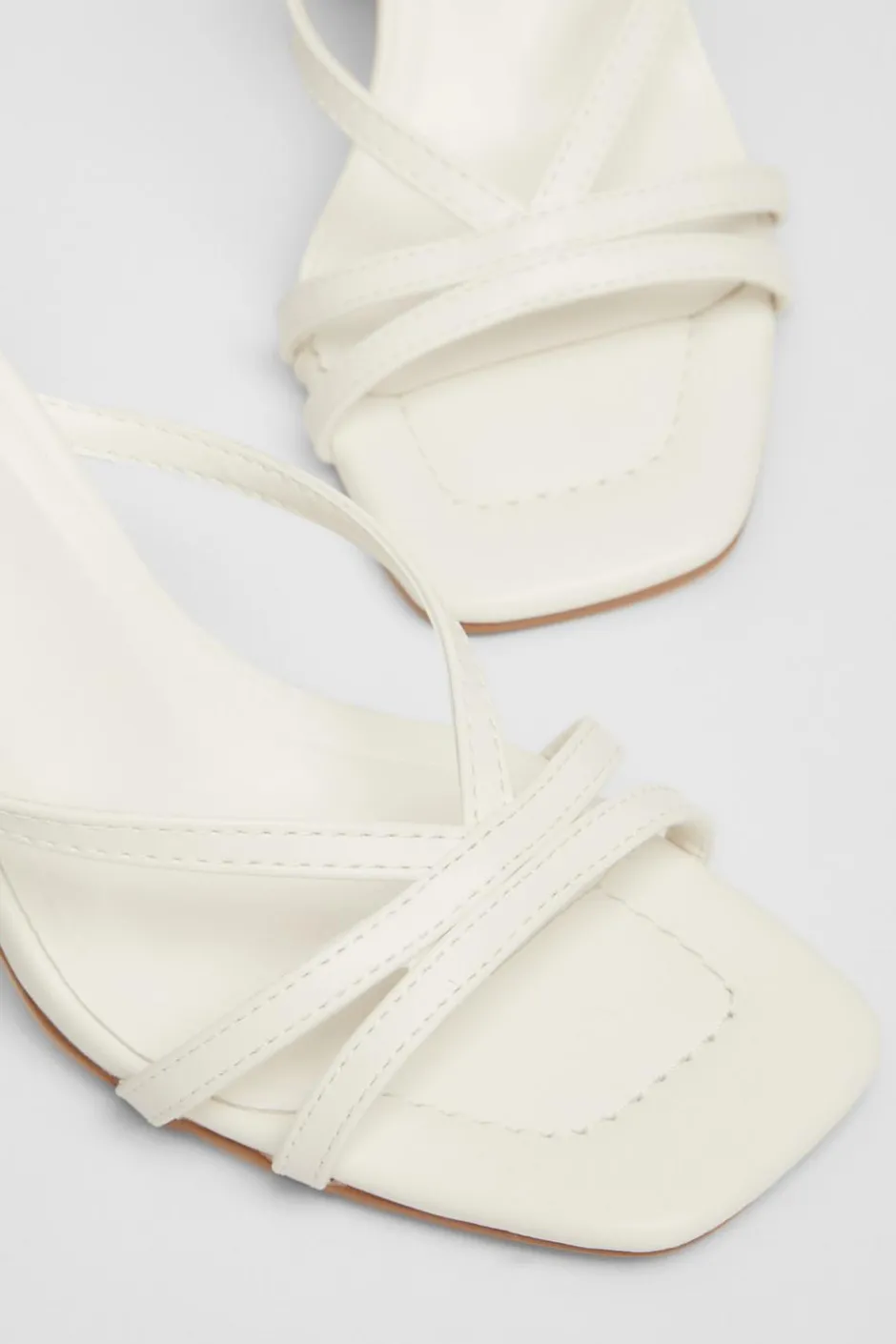 Quiz Strappy Block Heels White Discount
