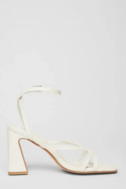 Quiz Strappy Block Heels White Discount