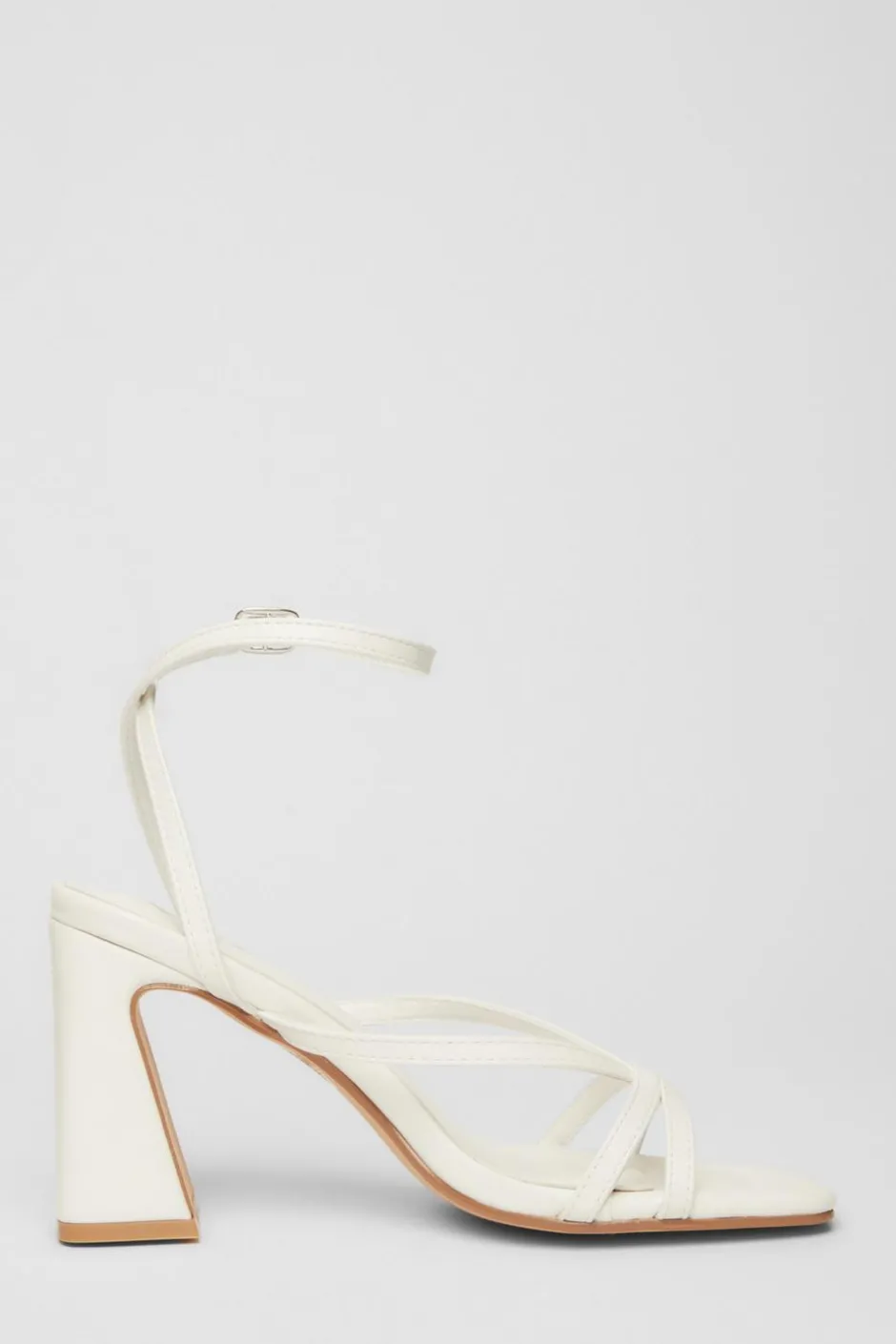 Quiz Strappy Block Heels White Discount
