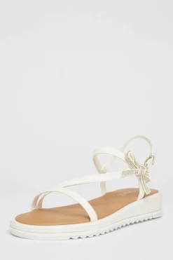 Quiz White Strappy Bow Detail Sandal Hot