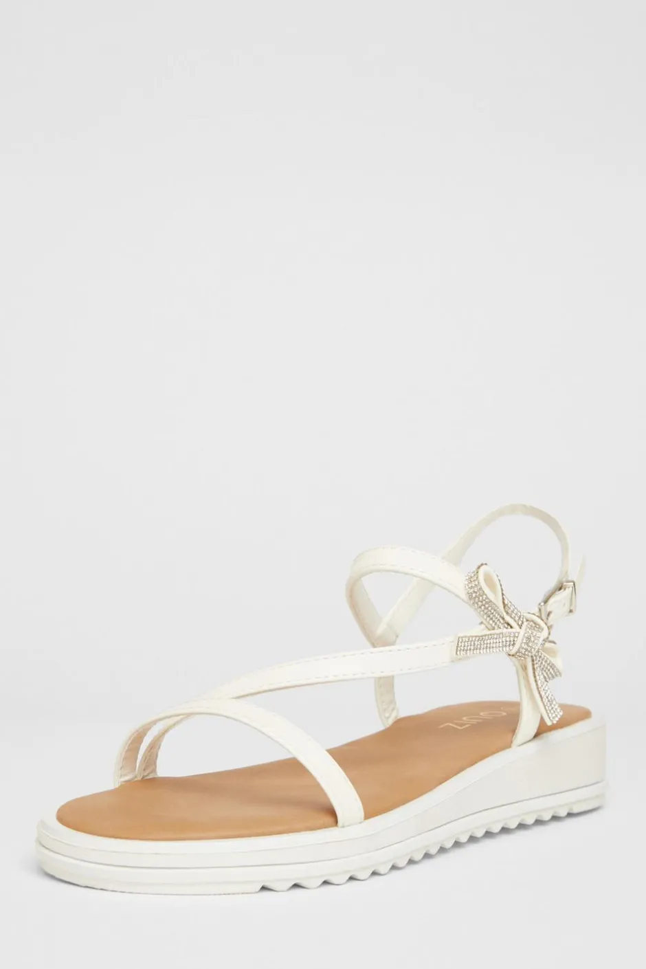Quiz White Strappy Bow Detail Sandal Hot