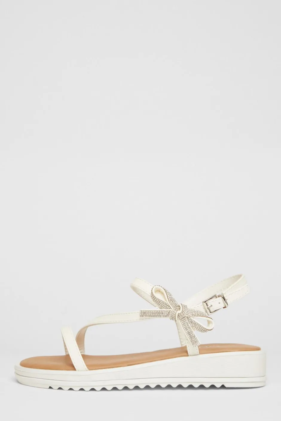 Quiz White Strappy Bow Detail Sandal Hot