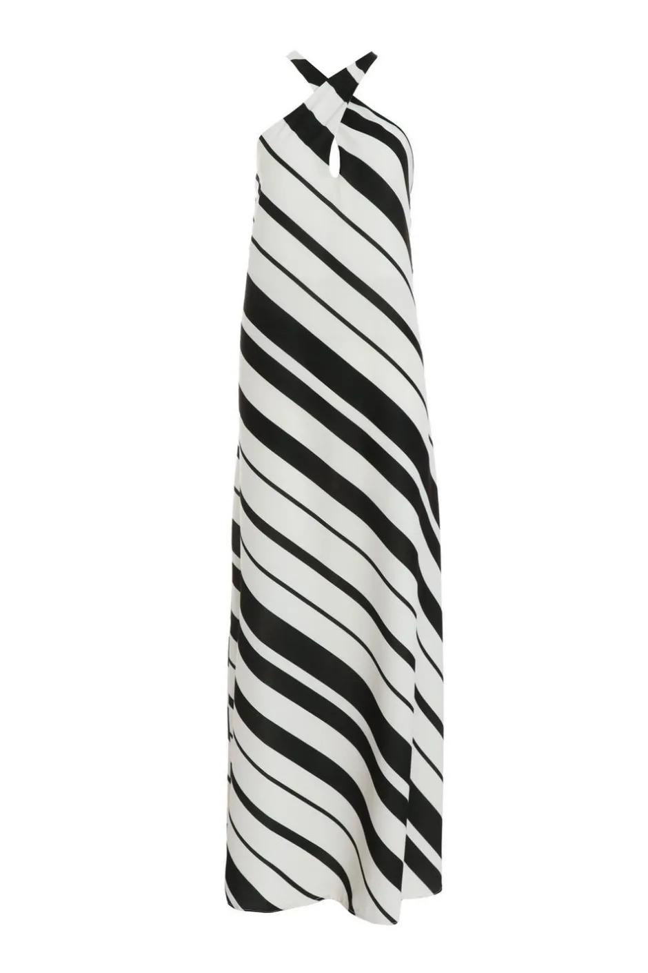 Quiz White Stripe Halter Maxi Dress Discount