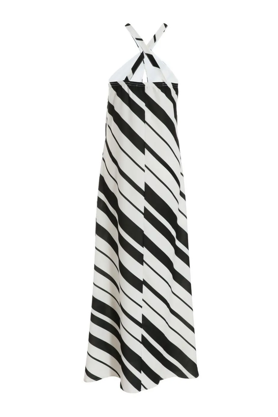 Quiz White Stripe Halter Maxi Dress Discount