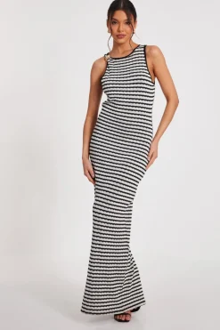 Quiz White Stripe Midaxi Dress Hot