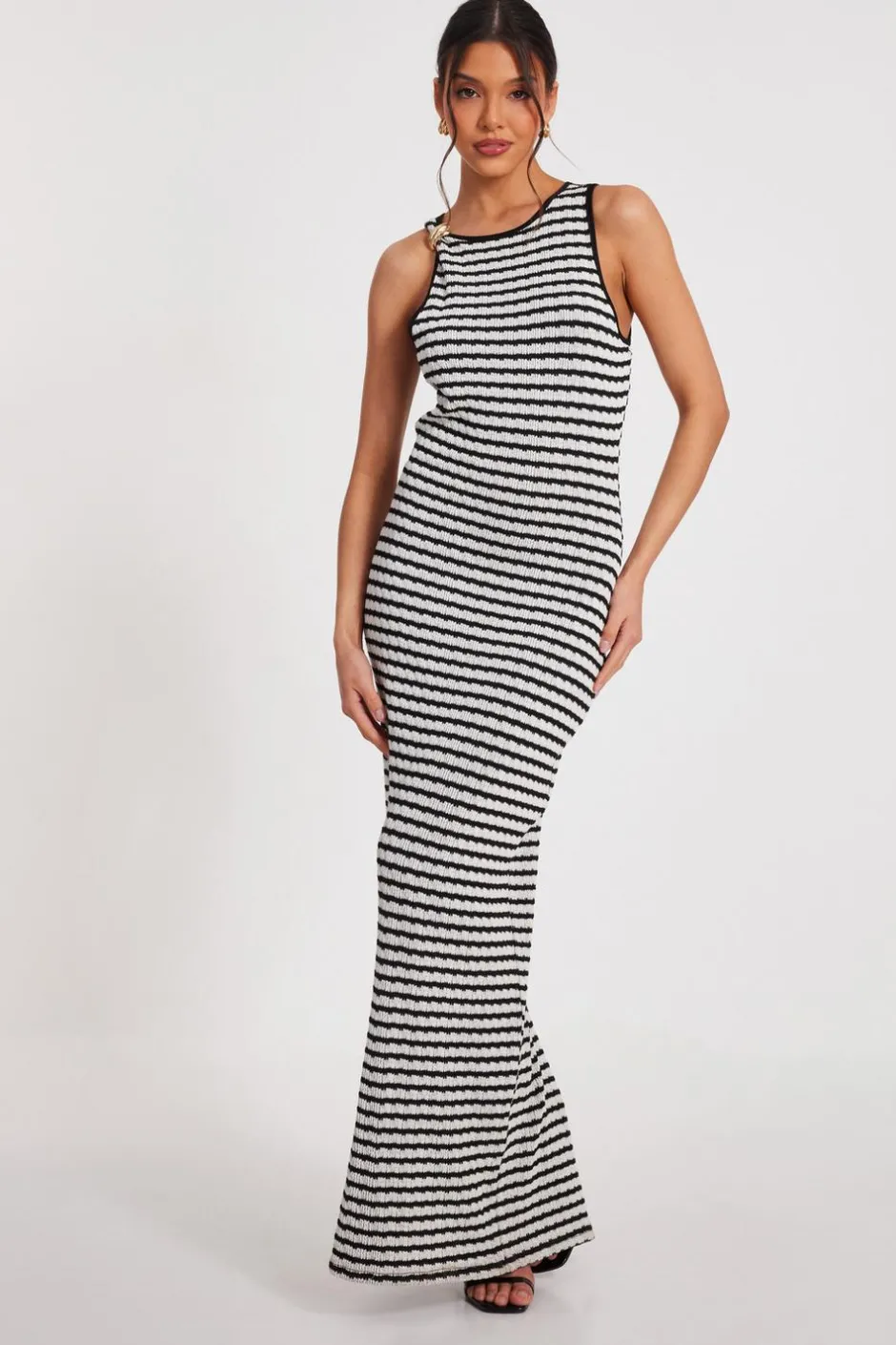 Quiz White Stripe Midaxi Dress Hot