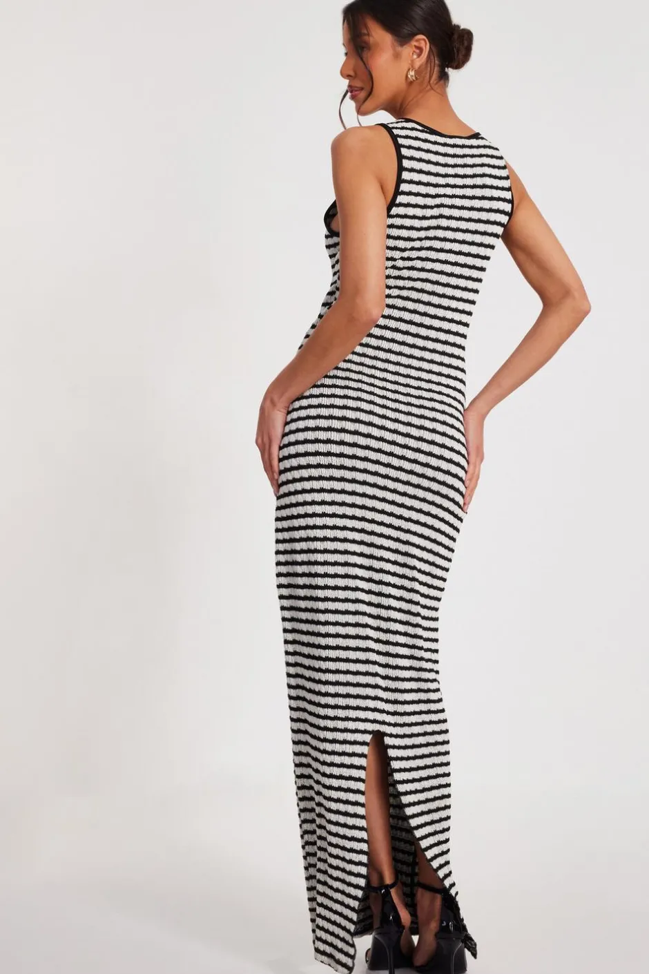 Quiz White Stripe Midaxi Dress Hot