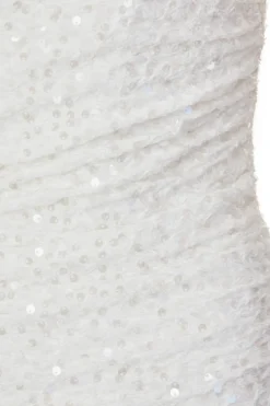 Quiz White Textured Sequin Midaxi Dress Sale