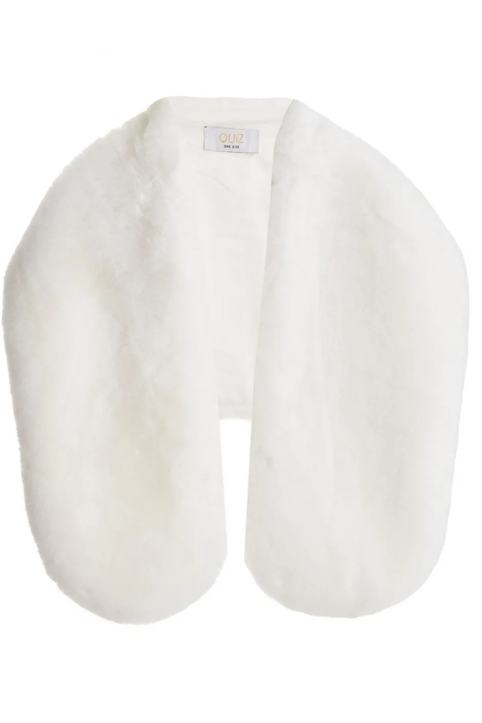 Quiz Thick Faux Fur Wrap White Sale