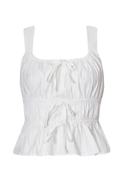 Quiz White Tie Detail Crop Top Clearance