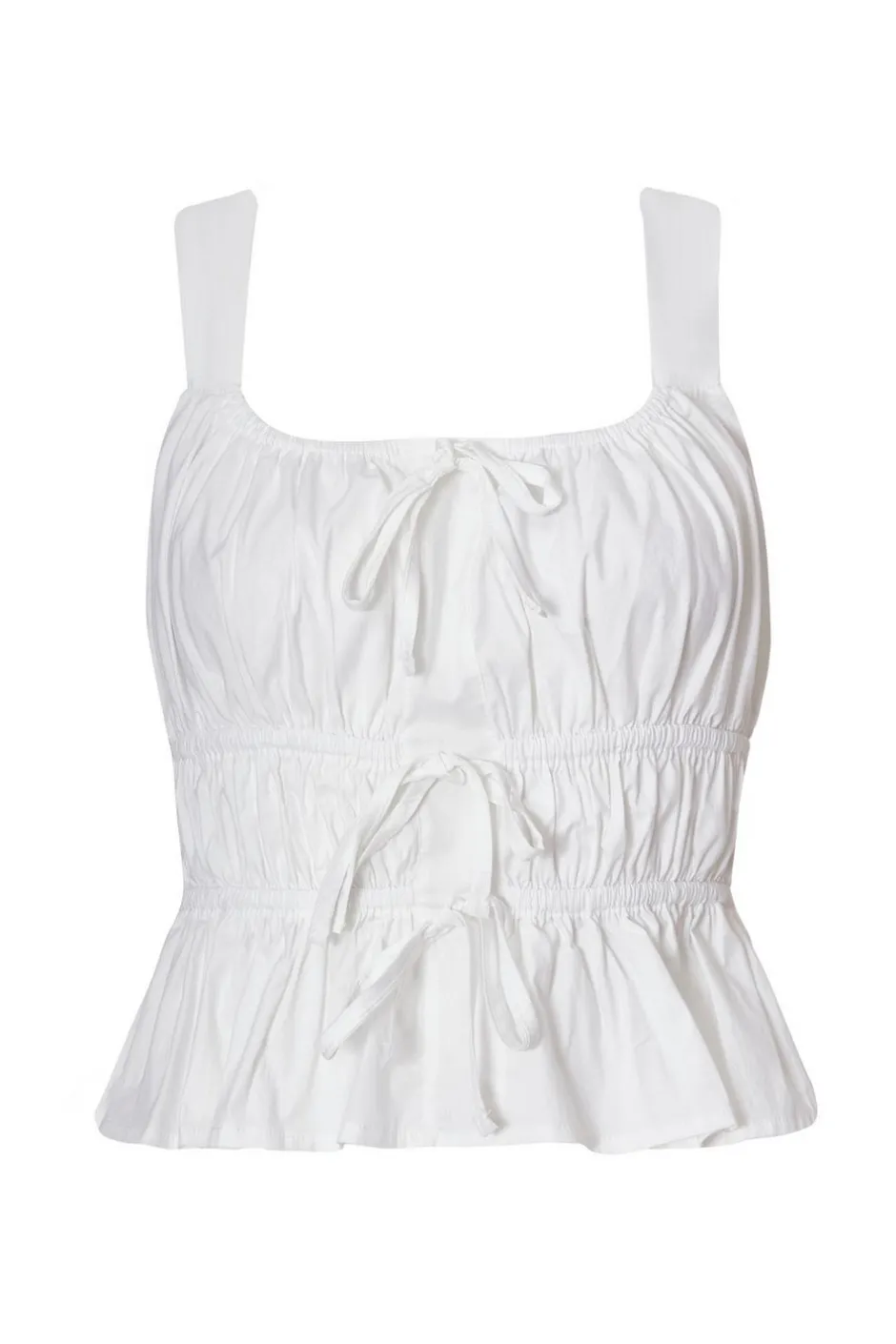 Quiz White Tie Detail Crop Top Clearance